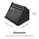 Donner DA-35 35 watts amplificateur de batterie électronique amplificateur de clavier avec entrée auxiliaire et connexion audio sans fil, égaliseur 3 bandes et sortie DI