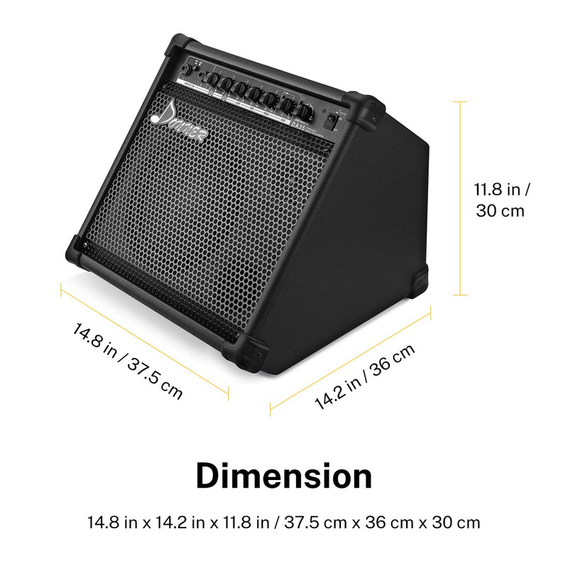 Donner DA-35 35-Watt Electronic Drum Amplifier Keyboard Amplifier with Aux in and Wireless audio connection, 3-Band EQ and DI OUT