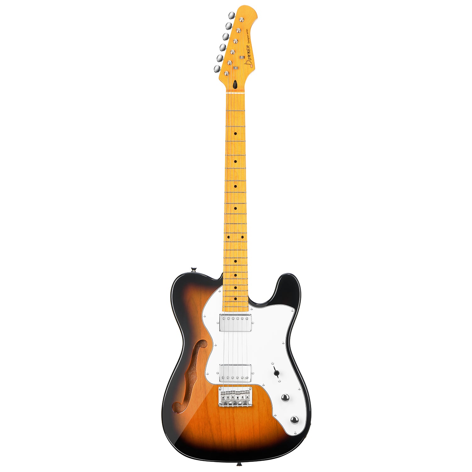 DONNER DJC-1000S 美品 テレキャスター シンラインタイプ Donner DJC-1000S Jazz Sunburst H-H Pickups Electric Guitar