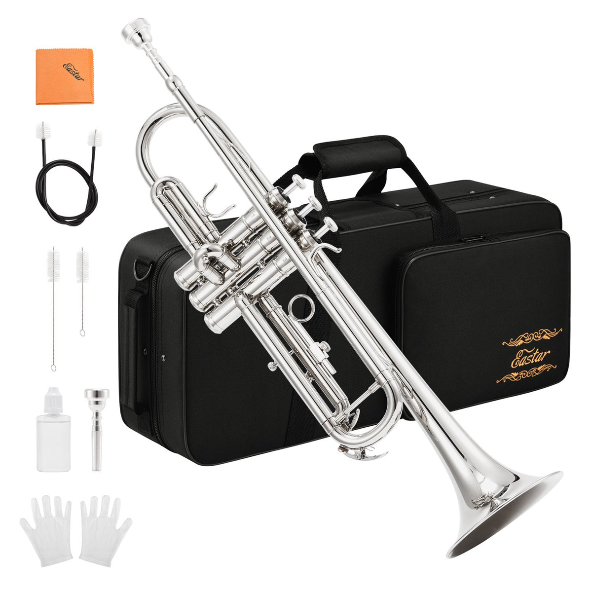 Eastar ETR-380 Trompette Sib Standard Pour Étudiants - Or, Avec Étui Et Accessoires
