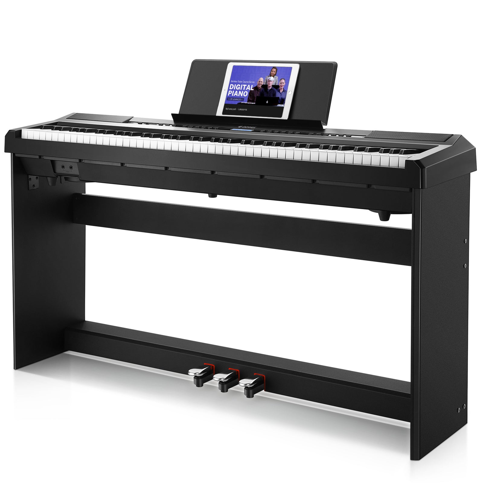 Donner DEP-20 Portable 88 Key Weighted Digital Piano with Furniture Stand & 3 Pedal-Black##